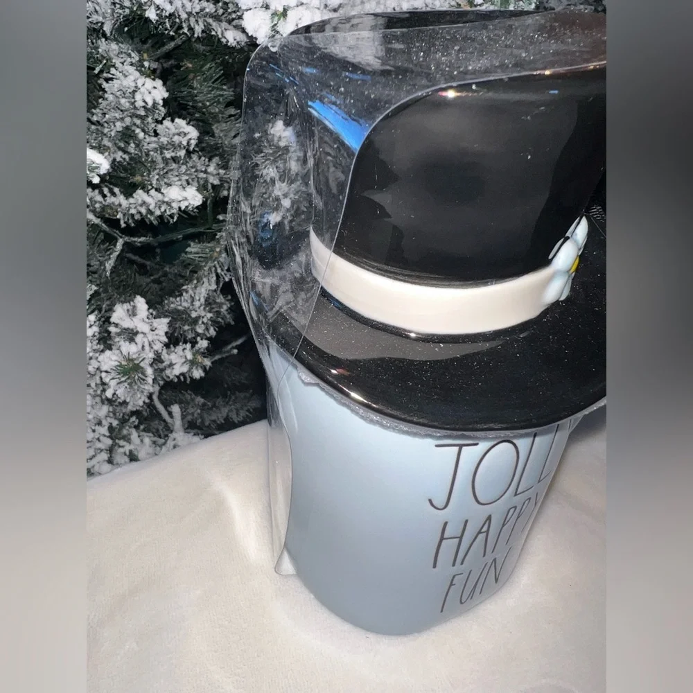 Rae Dunn JOLLY HAPPY FUN Frosty the Snowman Mug‎ w/ Lid NWT
